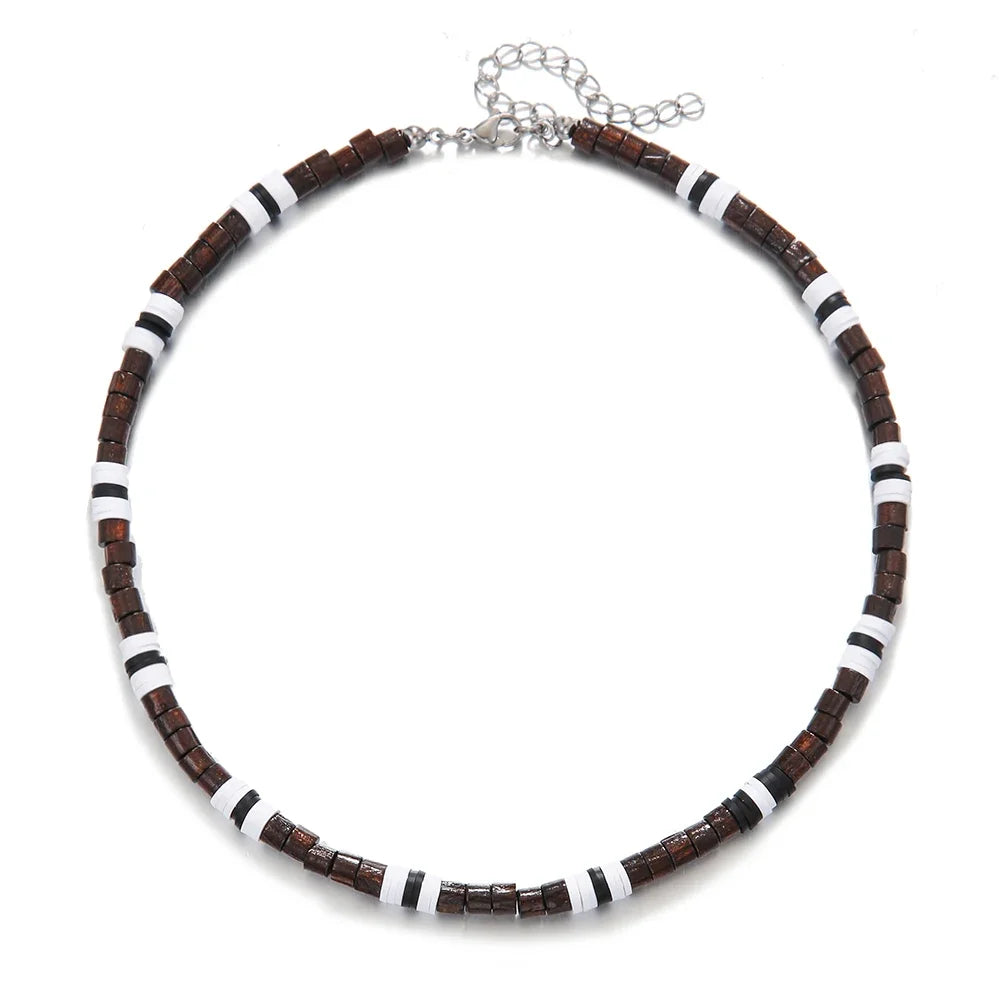 SURFER WOOD WAVE NECKLACE