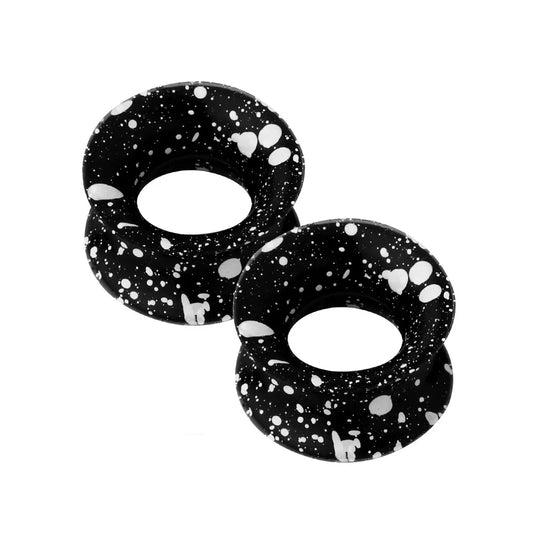 WHITE SPOTS IN BLACK SILICONE FLEXIBLE EAR TUNNEL