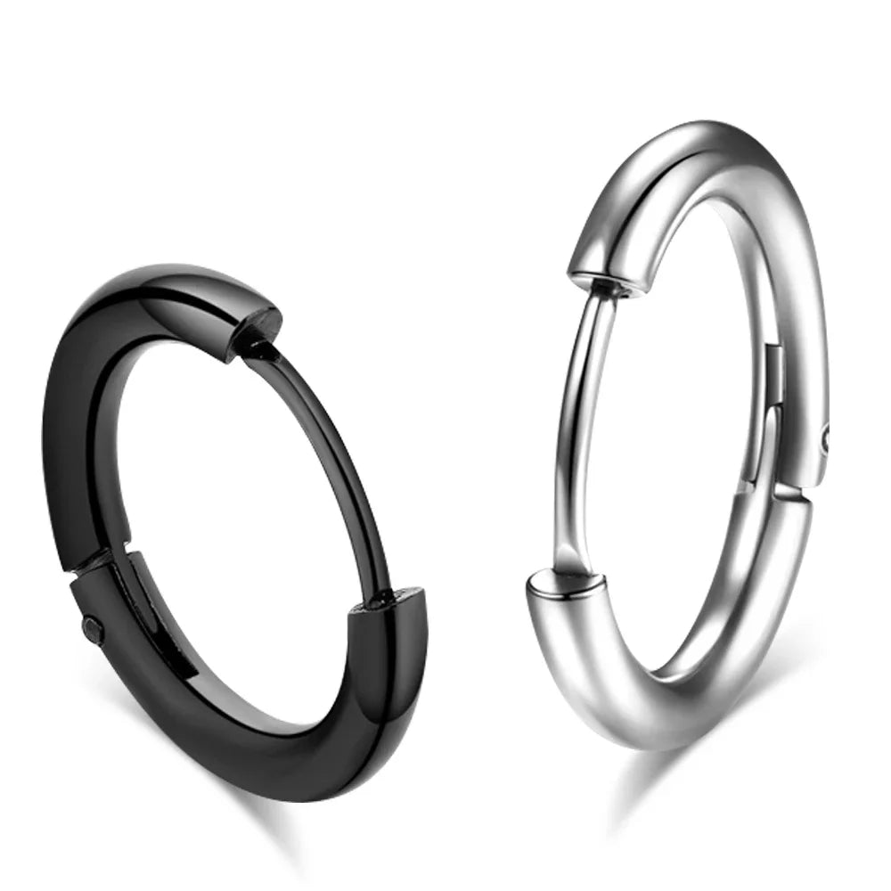 TITANIUM ROUND HOOP EARRINGS