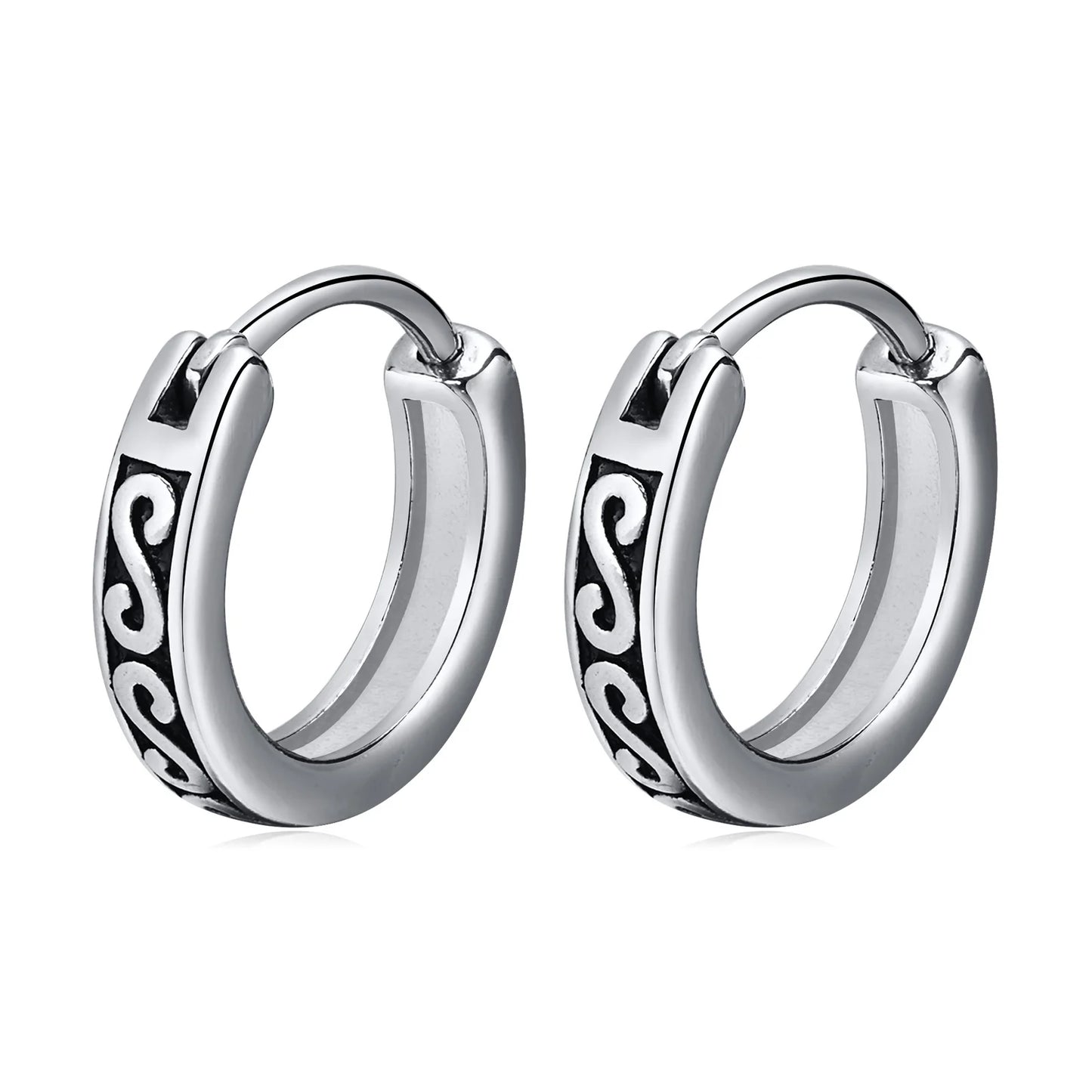 STEEL THICK HOOP EARRINGS