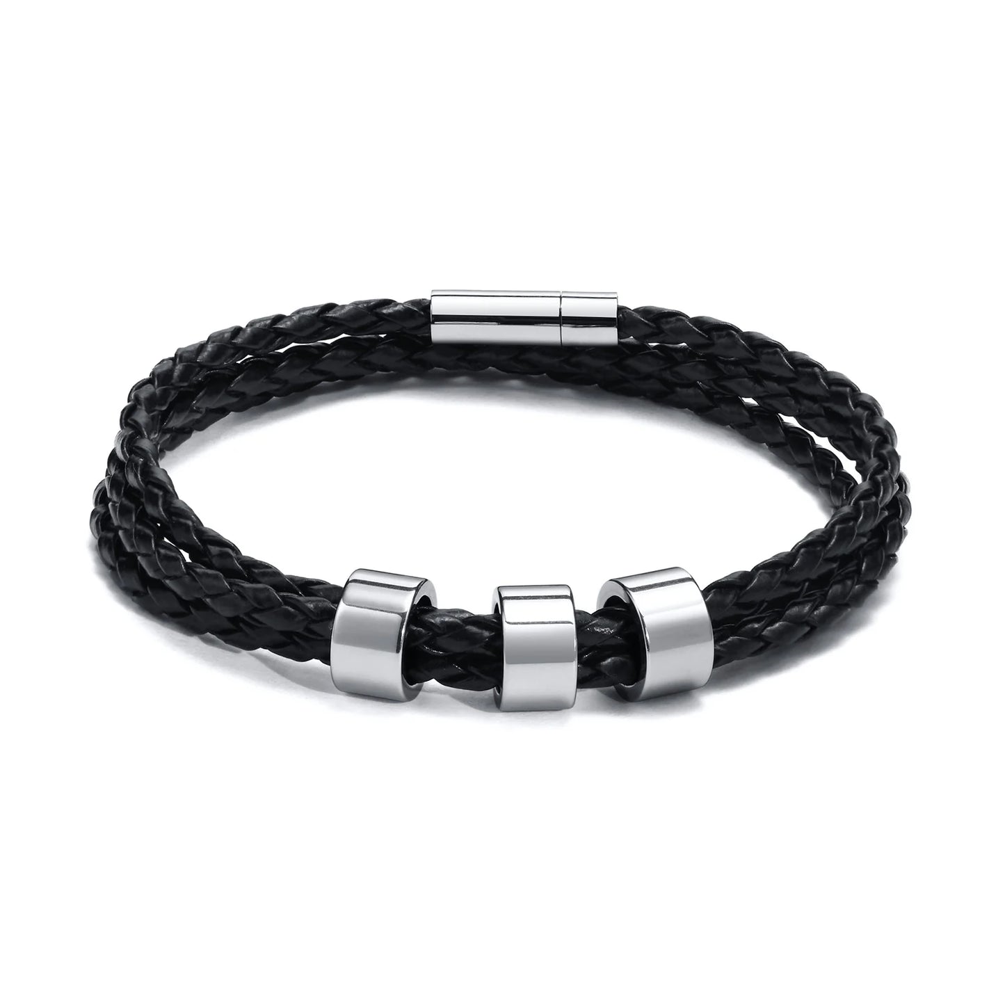 Navigator Braided Leather Bracelet - Double Fancy