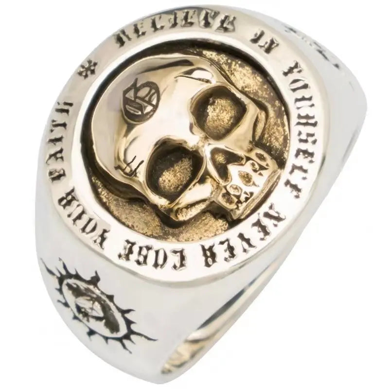 GOTHIC SKULL BIKER RING