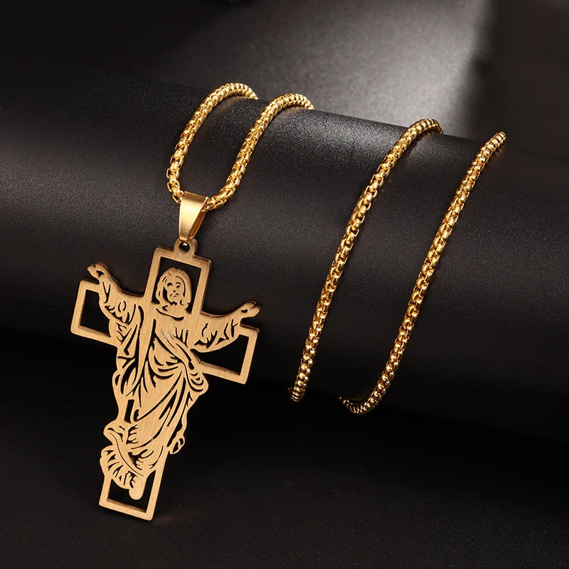 STEEL ORTHODOX CROSS NECKLACE