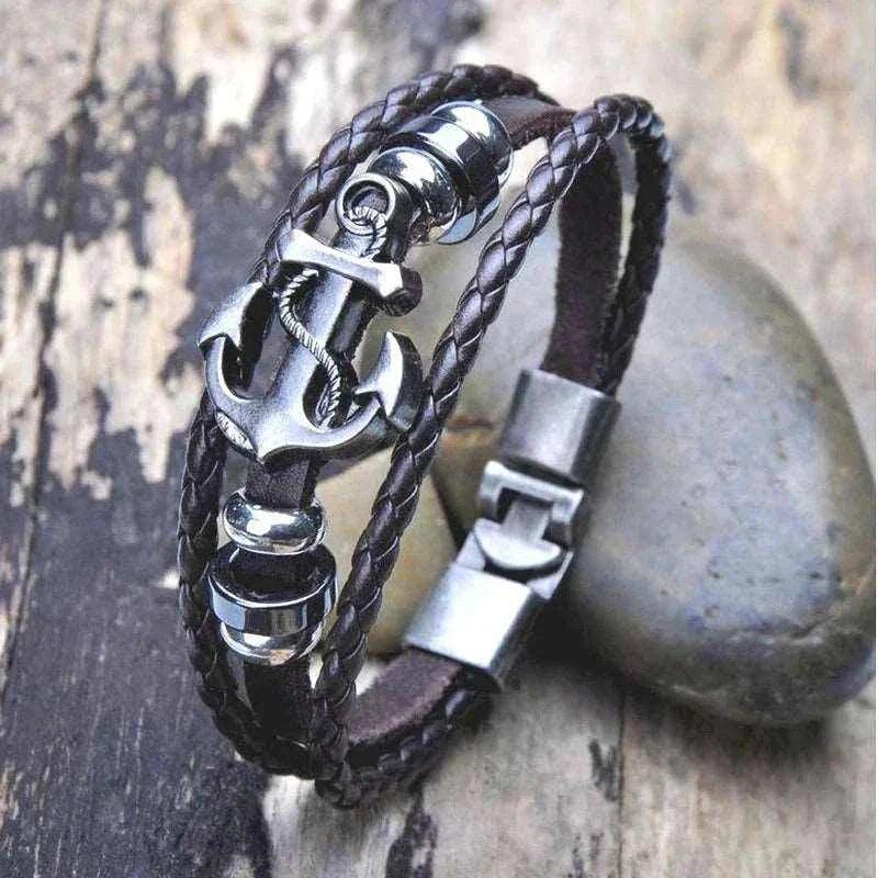 Multilayer Vintage Leather Bracelet - Double Fancy