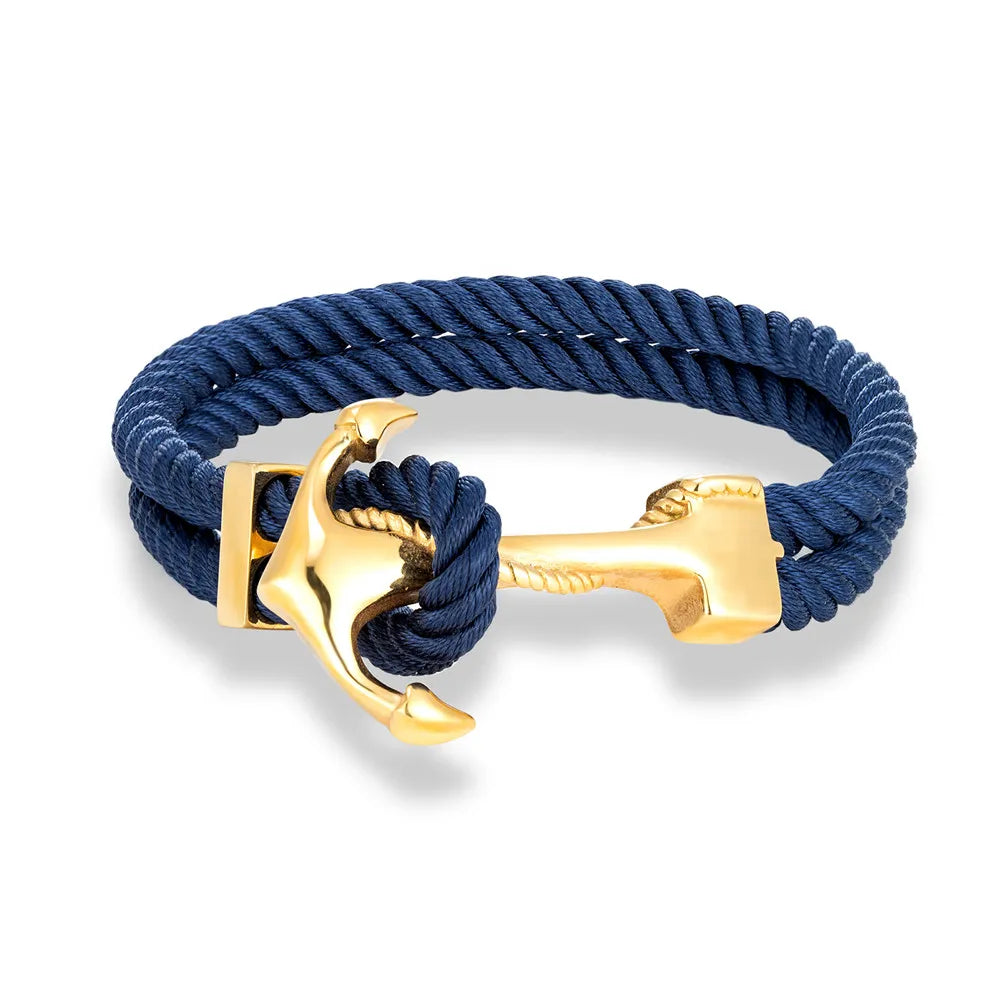 Gold Rope Anchor Bracelet-Double Fancy