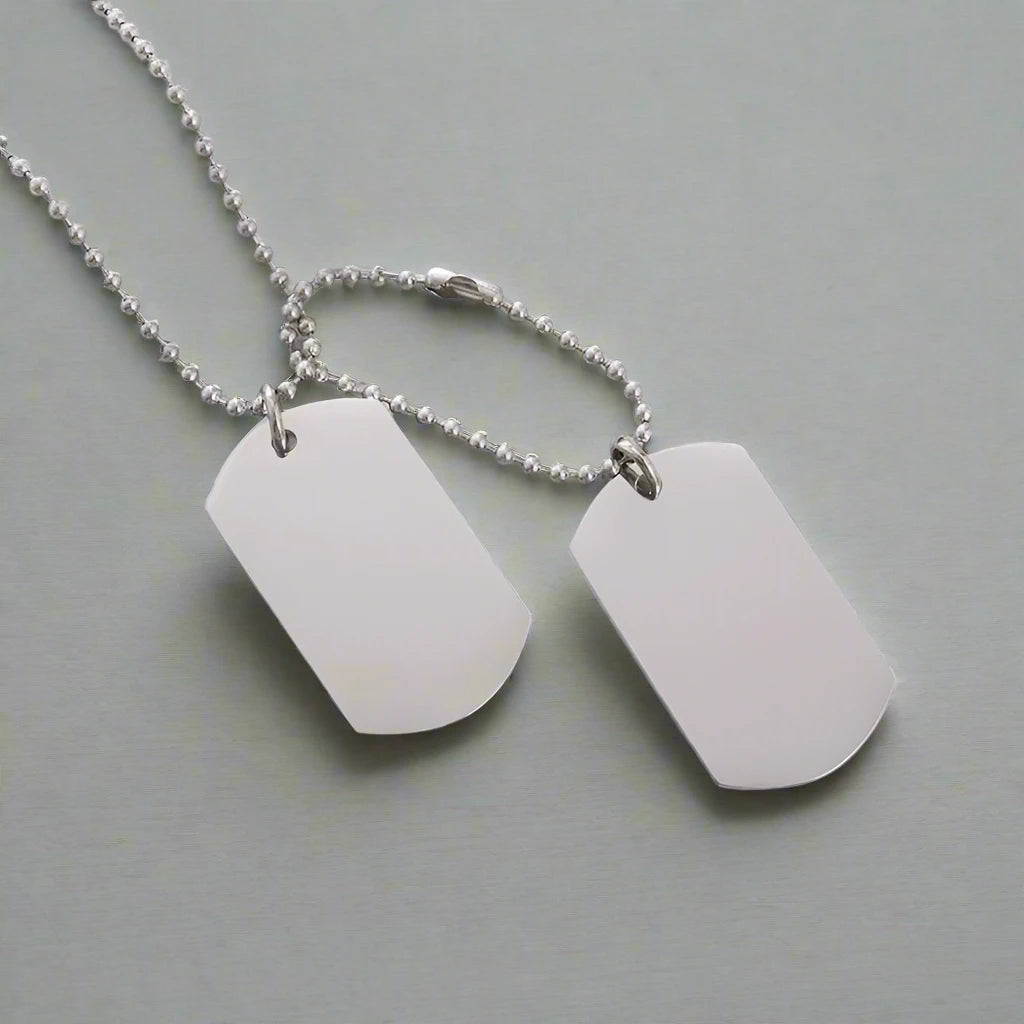 STEEL DOUBLE TAG NECKLACE