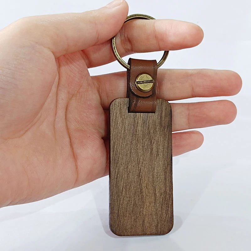 5PCS BLANK WOODEN KEYCHAINS