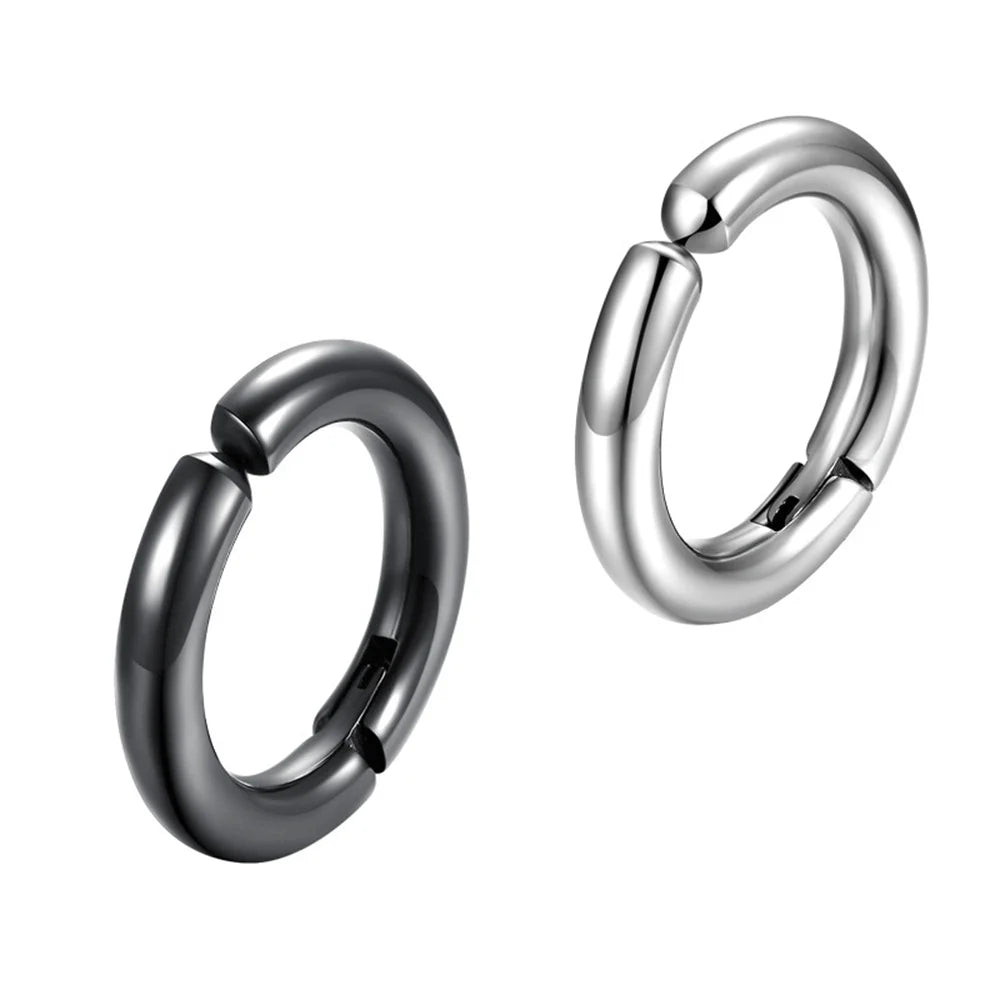 STEEL CIRCILE CLIP ON EARRINGS