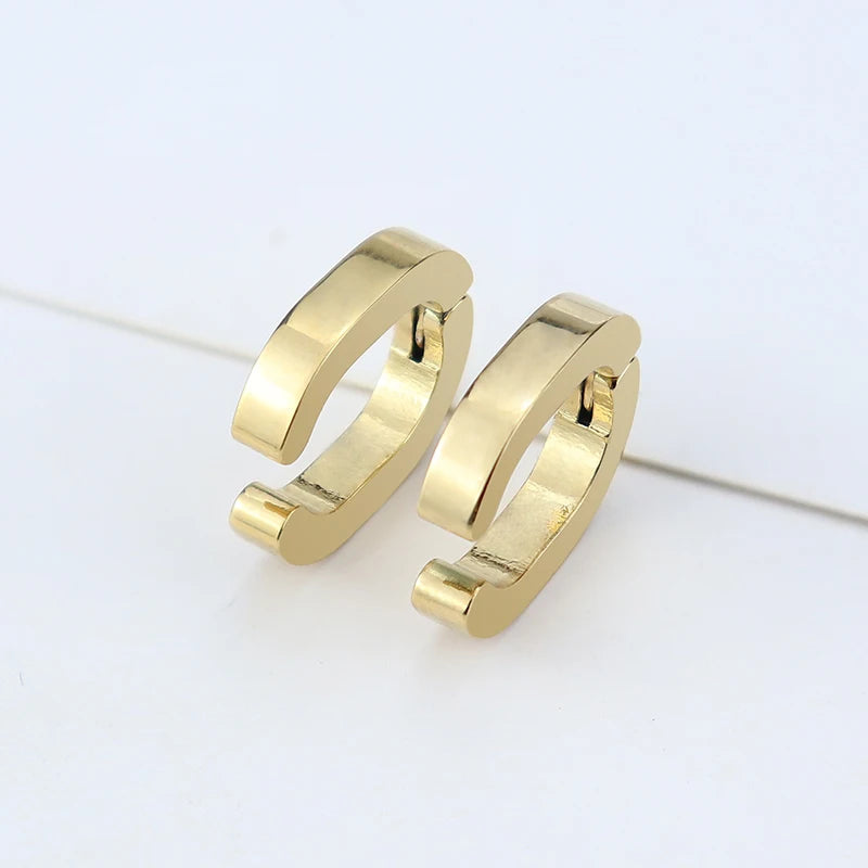 STEEL U-SHAPED CLIP ON EARRINGS