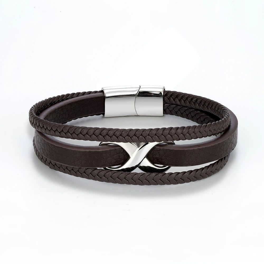 Infinity Knot Leather Bracelet-Double Fancy