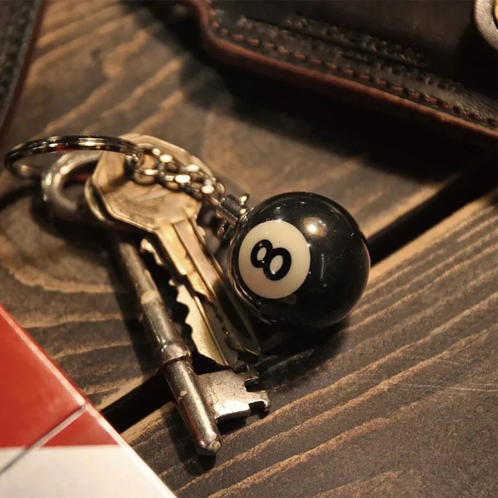 NO 8 BLACK BILLIARD KEYCHAIN