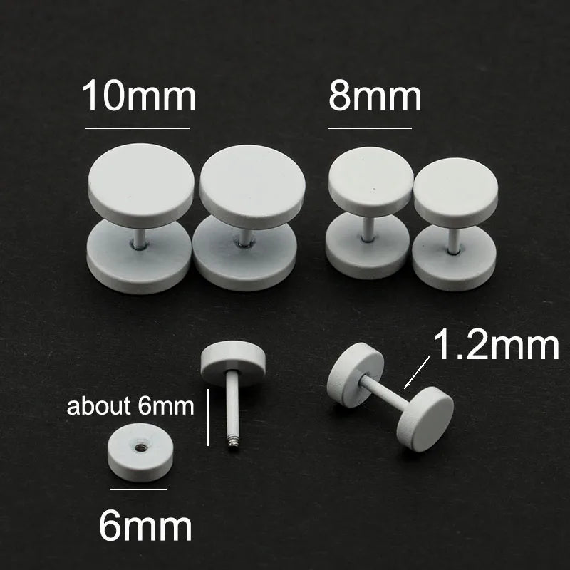 WHITE STAINLESS STEEL STUD EARRING