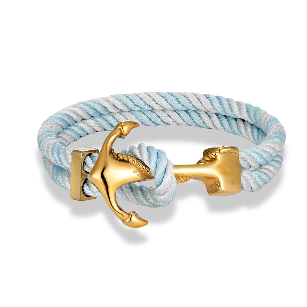 Gold Rope Anchor Bracelet-Double Fancy