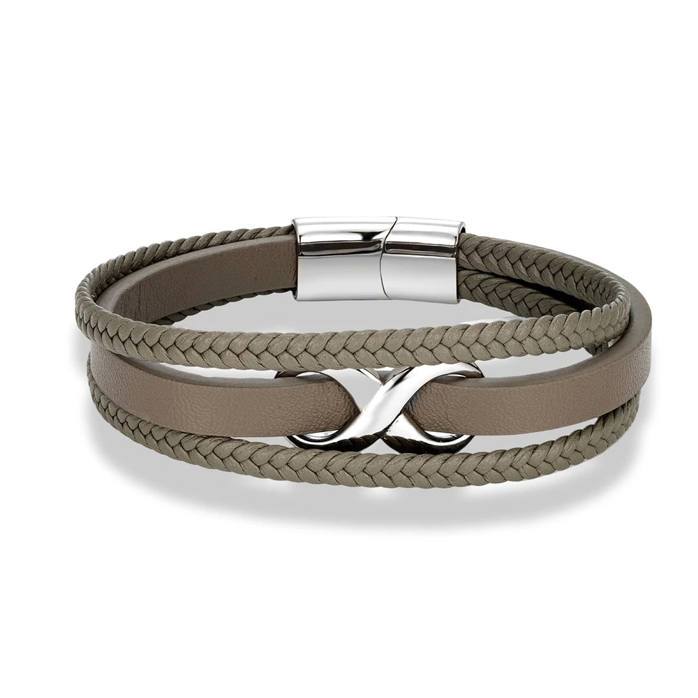 Infinity Knot Leather Bracelet-Double Fancy