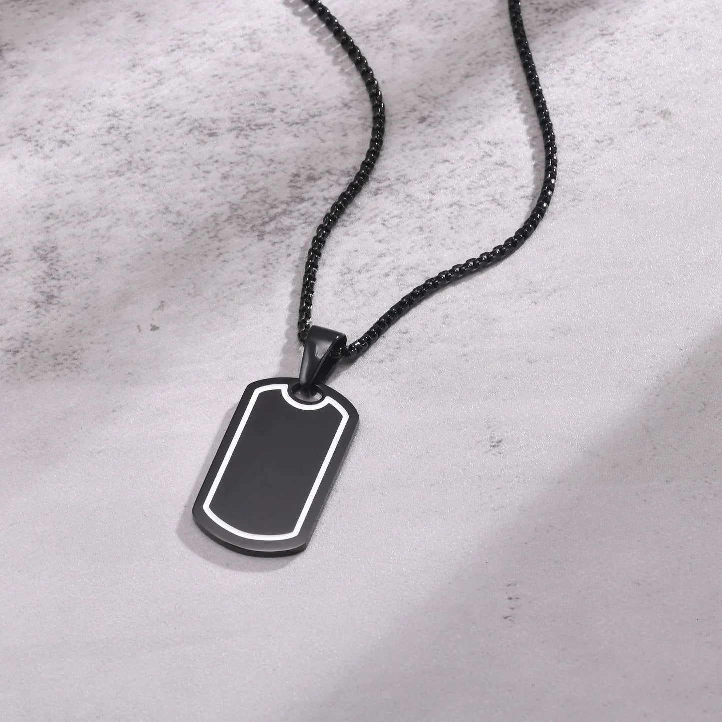 STEEL STYLISH TAG NECKLACE