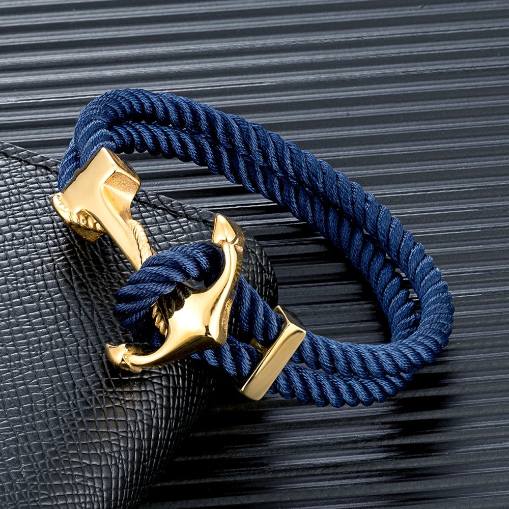 Gold Rope Anchor Bracelet-Double Fancy