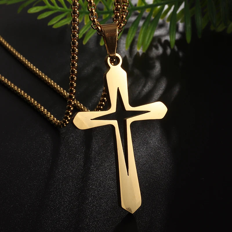 STEEL ORTHODOX CROSS NECKLACE