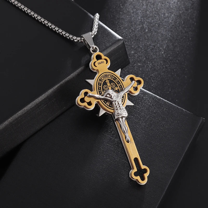 STEEL ORTHODOX CROSS NECKLACE