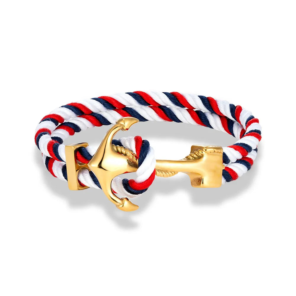 Gold Rope Anchor Bracelet-Double Fancy