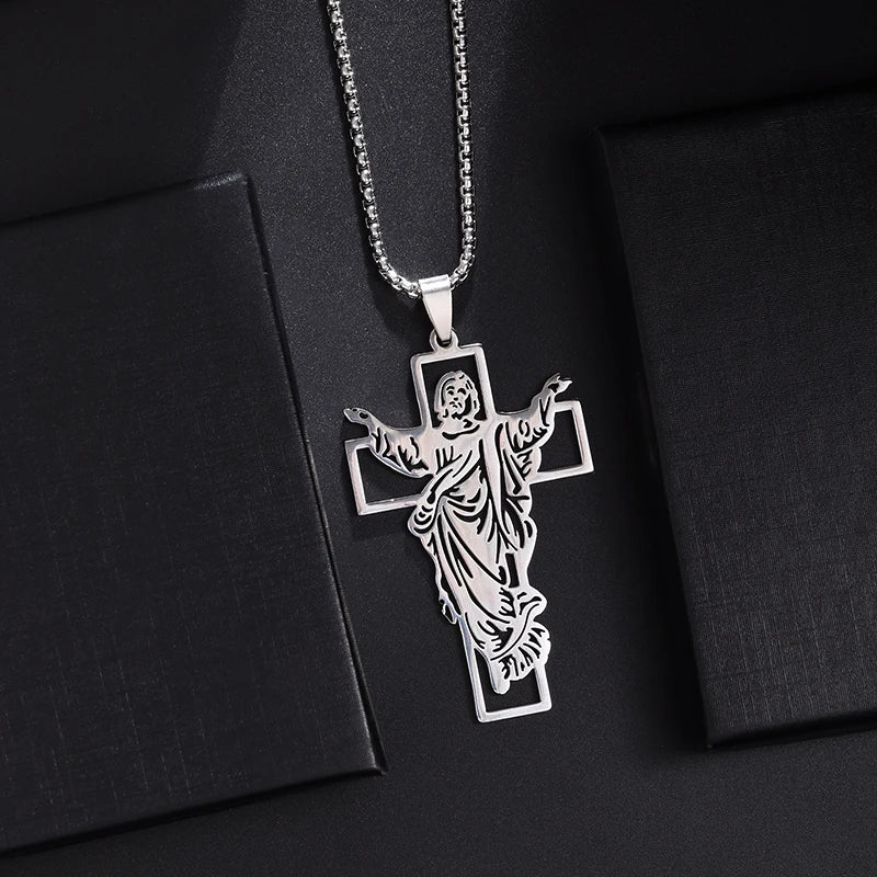 STEEL ORTHODOX CROSS NECKLACE