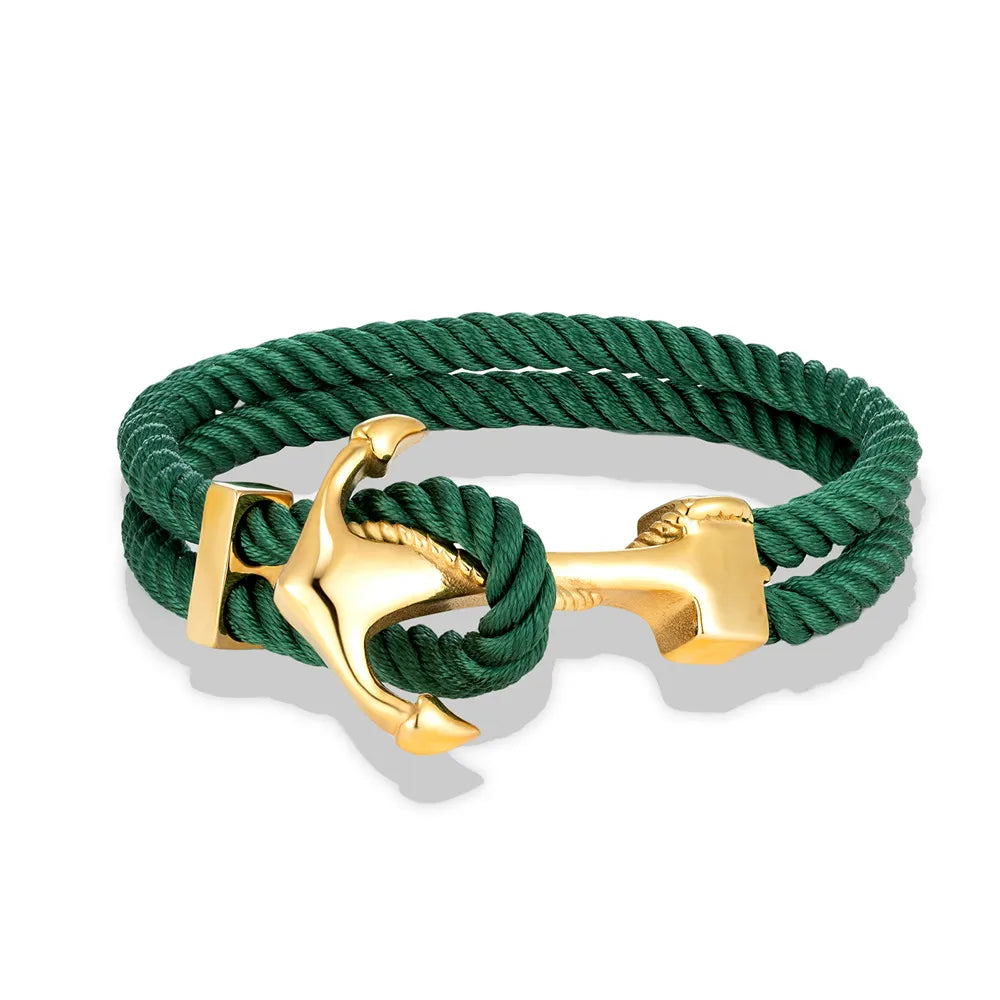 Gold Rope Anchor Bracelet-Double Fancy