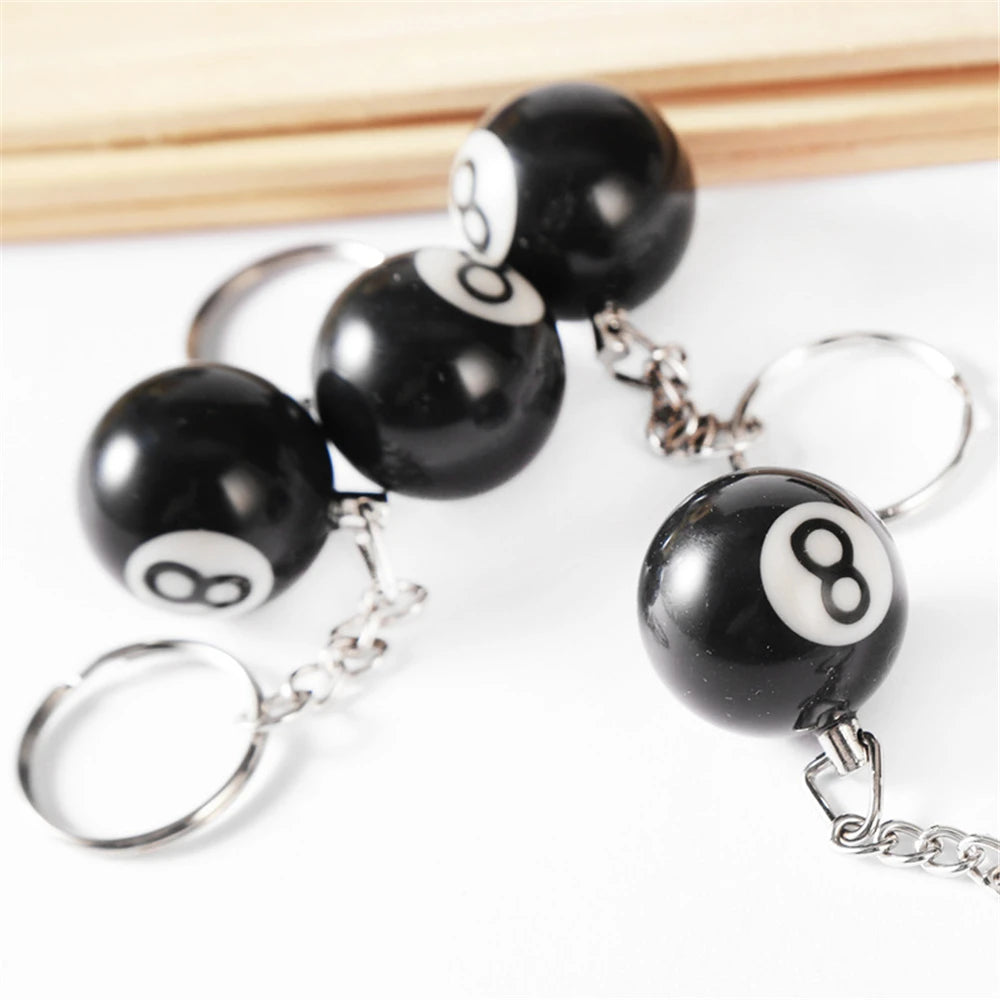 NO 8 BLACK BILLIARD KEYCHAIN