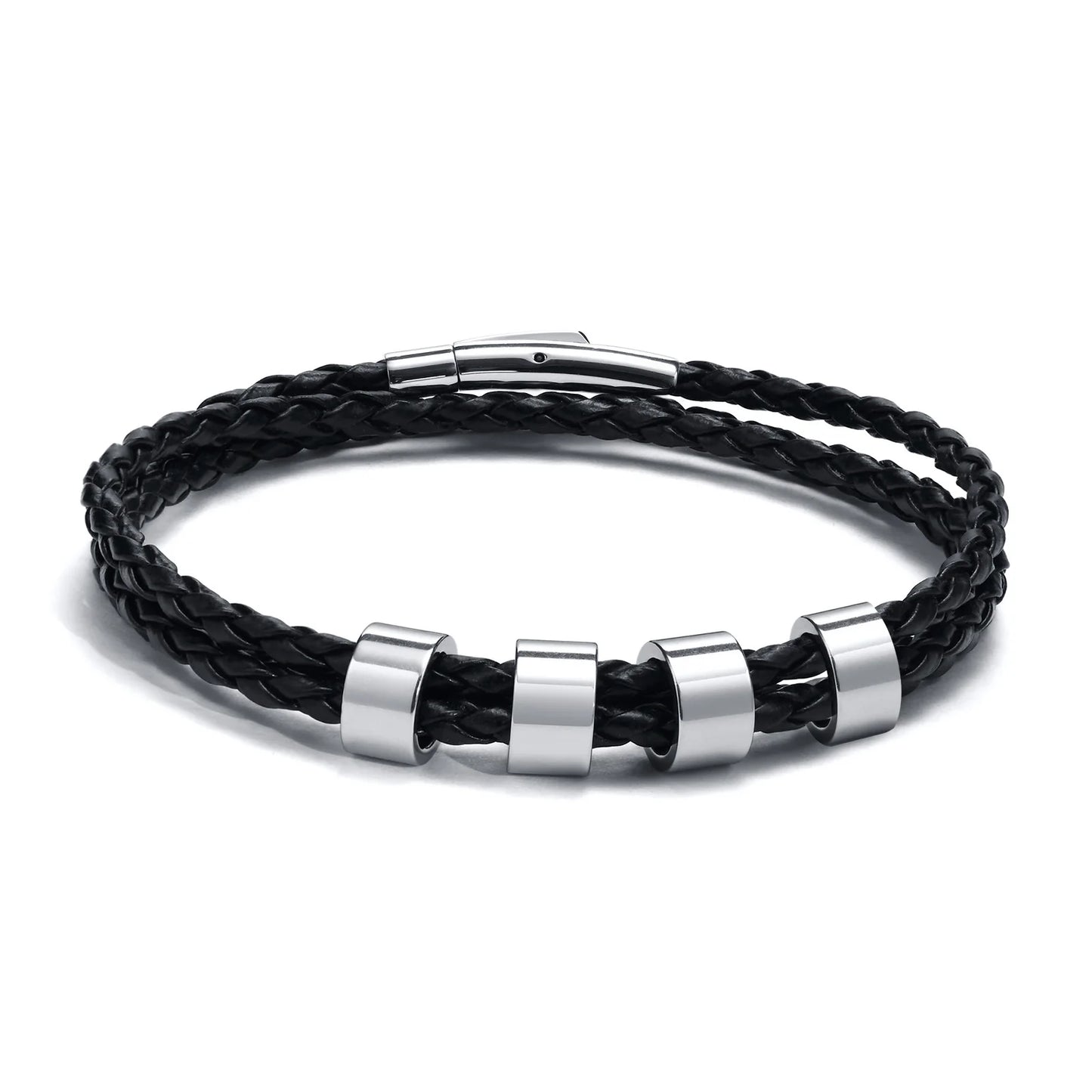 Navigator Braided Leather Bracelet - Double Fancy