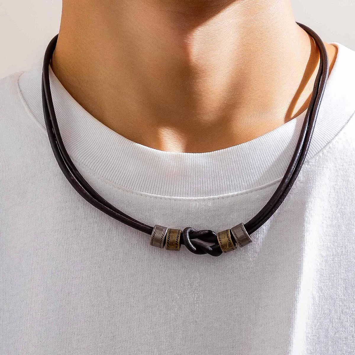 METAL BEADS CHOKER NECKLACE