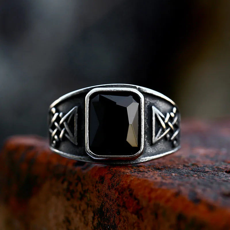 LUCIFER BLACK STONE RING