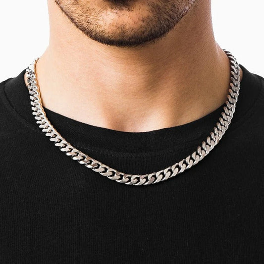 STEEL CUBAN NECKLACE