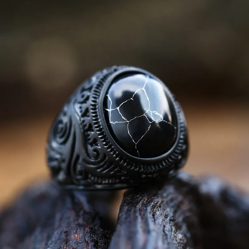 BLACK TIGER EYE RING