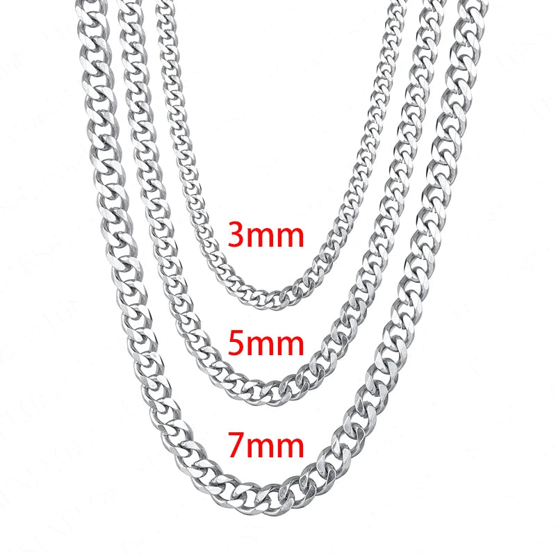 STEEL CUBAN NECKLACE