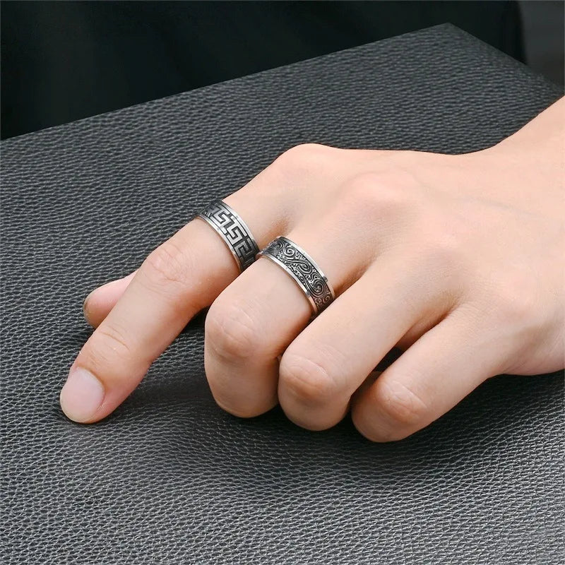 TITANIUM STEEL RETRO RING