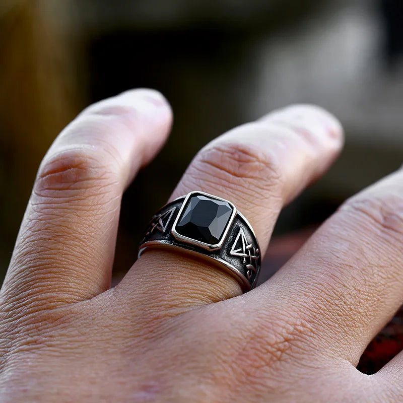 LUCIFER BLACK STONE RING