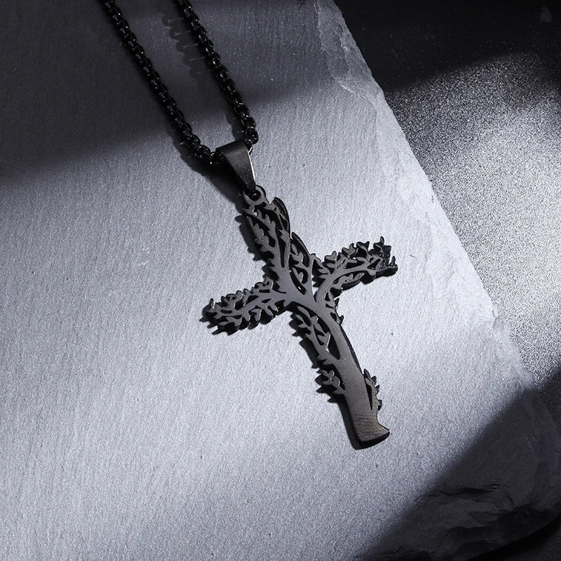 STEEL ORTHODOX CROSS NECKLACE