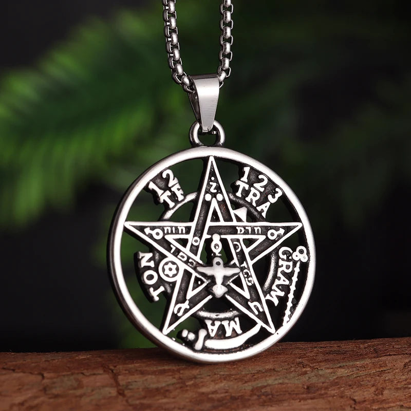 STEEL AMULET NECKLACE