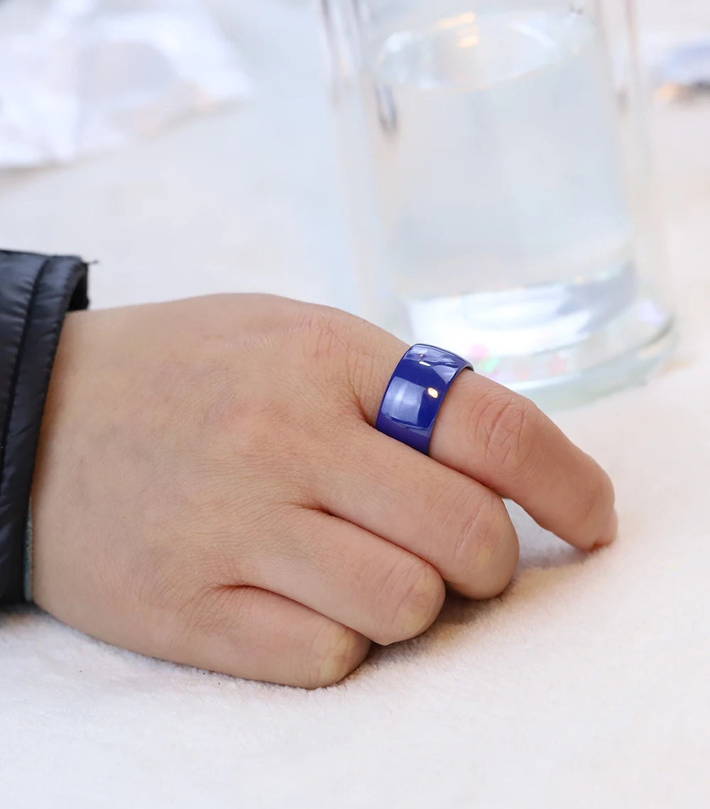 POLISHED BLUE CERAMIC RING