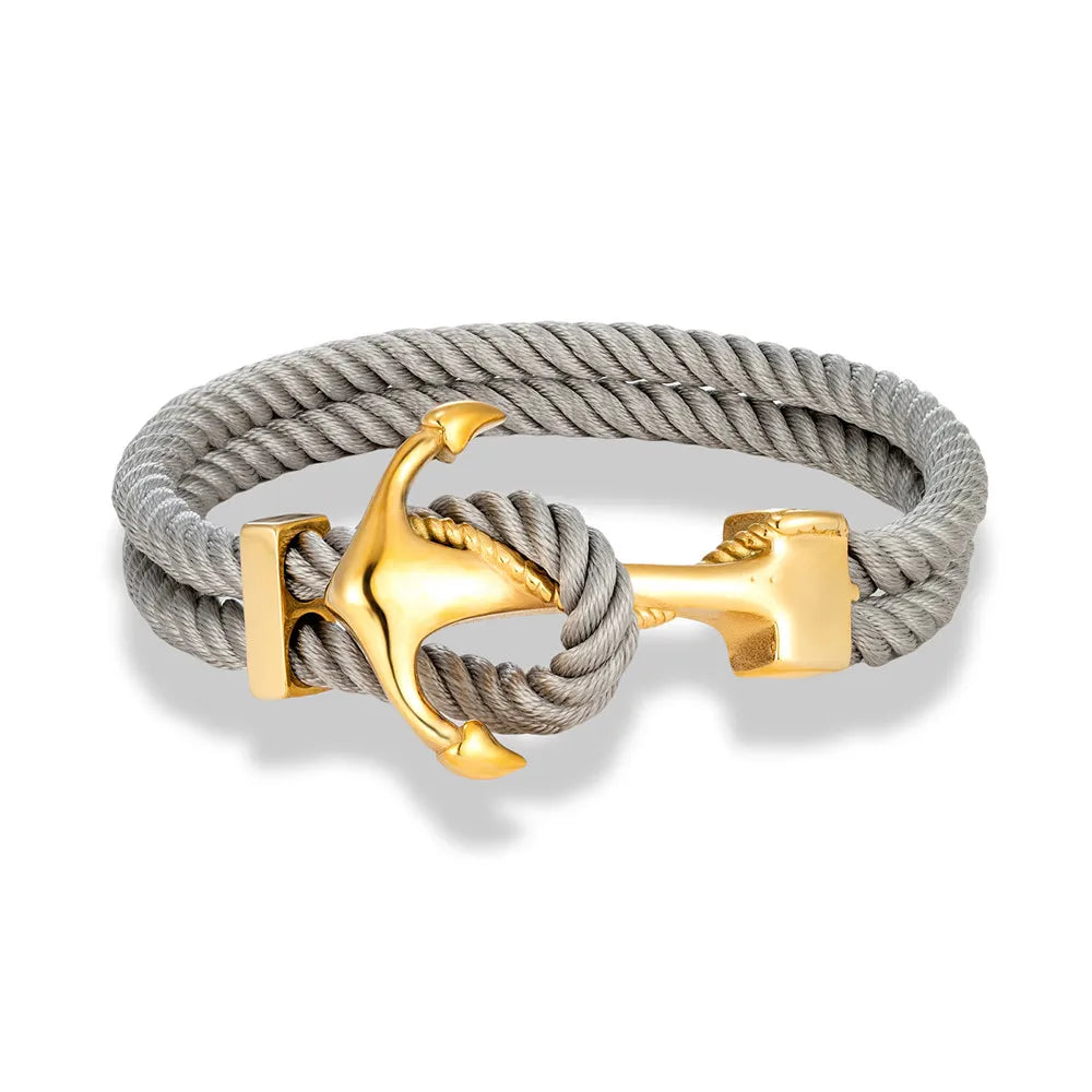 Gold Rope Anchor Bracelet-Double Fancy