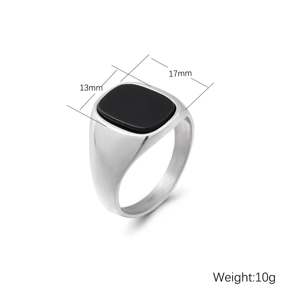 TITANIUM ONYX TRENDY RING