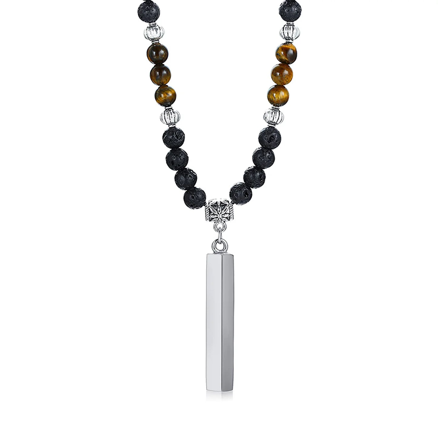 BLACK CARNELIAN STONE WITH CROSS NECKLACE