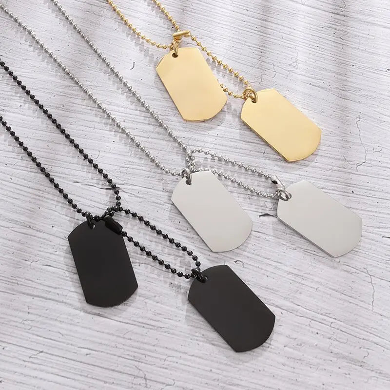 STEEL DOUBLE TAG NECKLACE