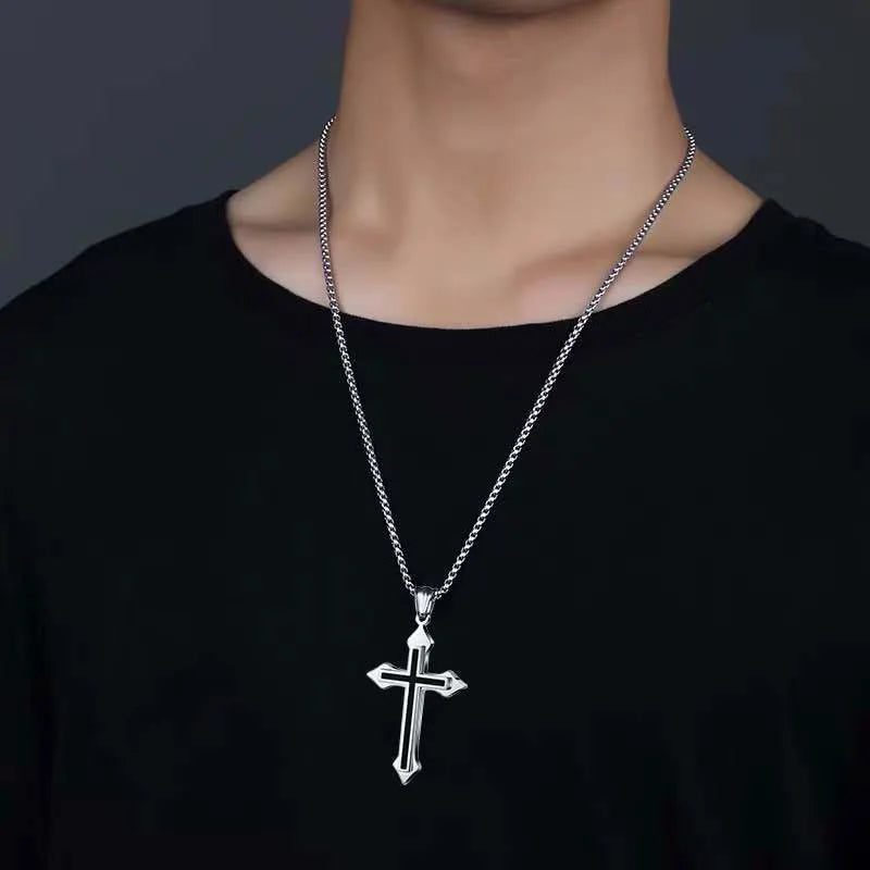 GOTHIC HOLLOW CROSS NECKLACE