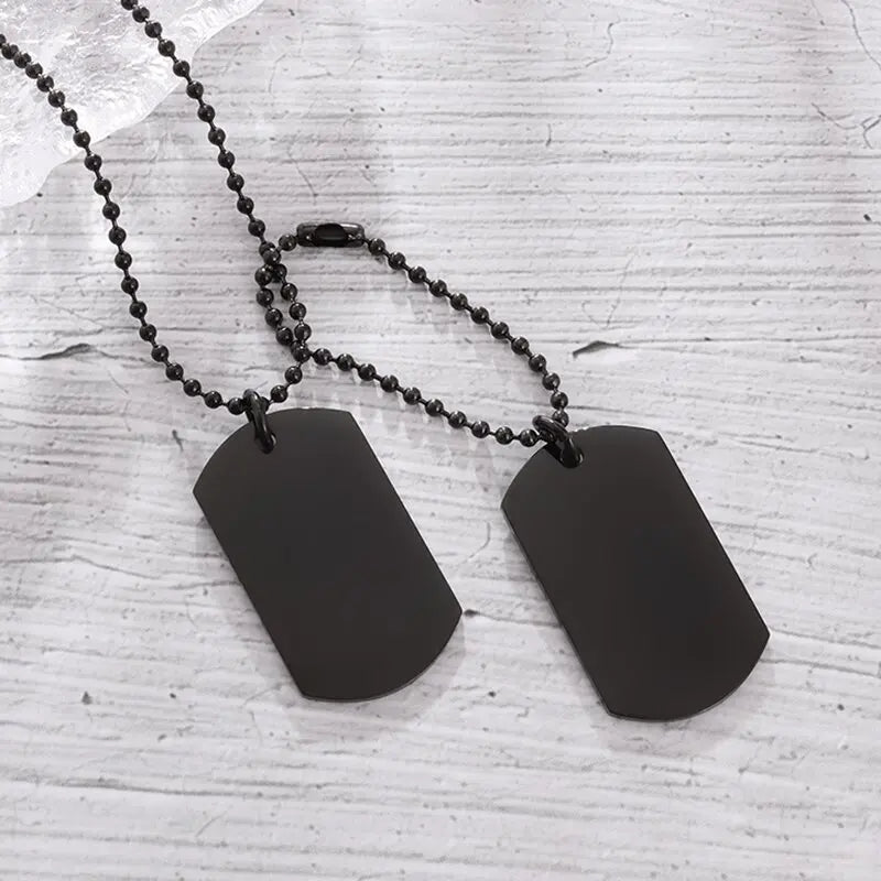 STEEL DOUBLE TAG NECKLACE