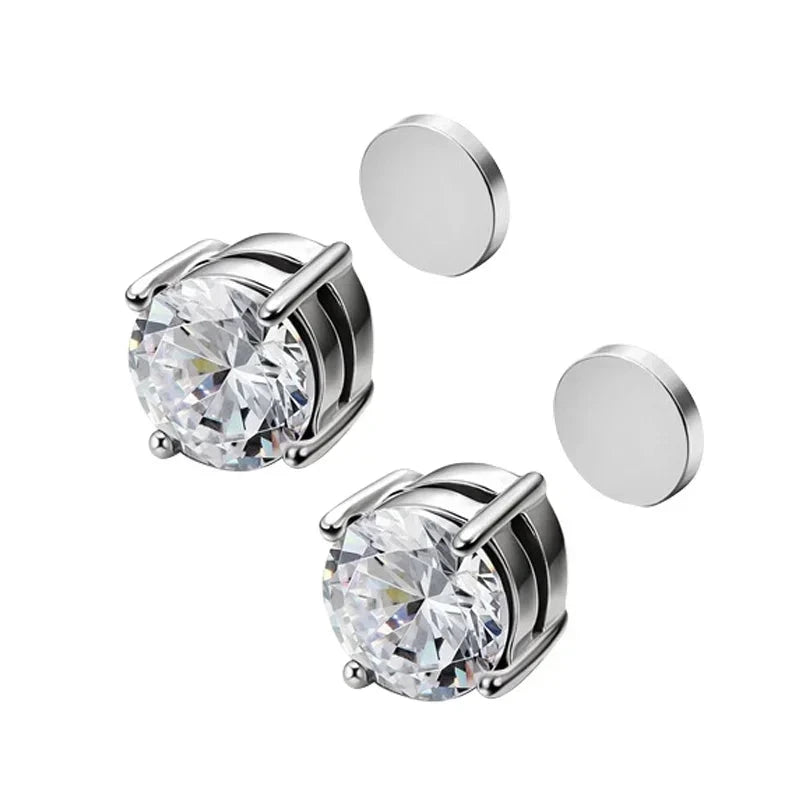 6MM CLEAR CRYSTAL MAGNETIC EARRING B