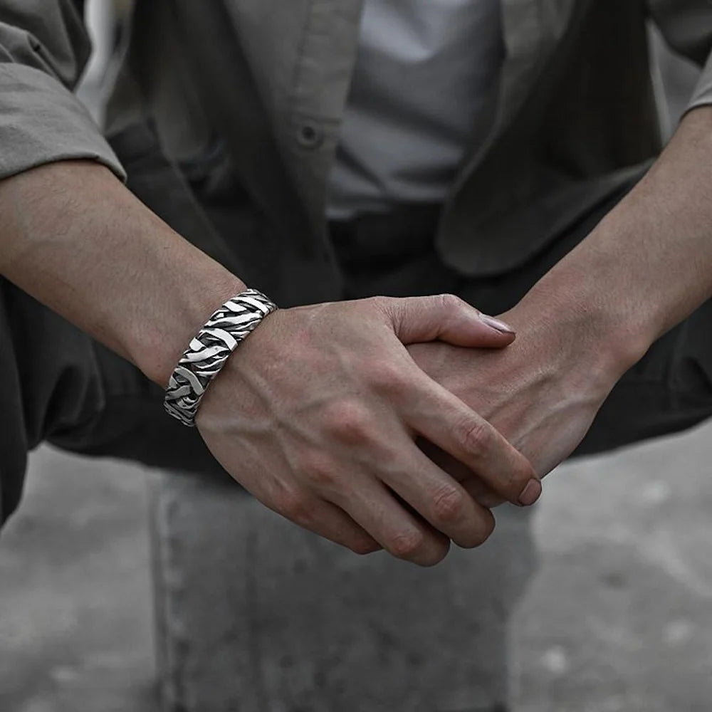 BRAIDED SILVER CUFF