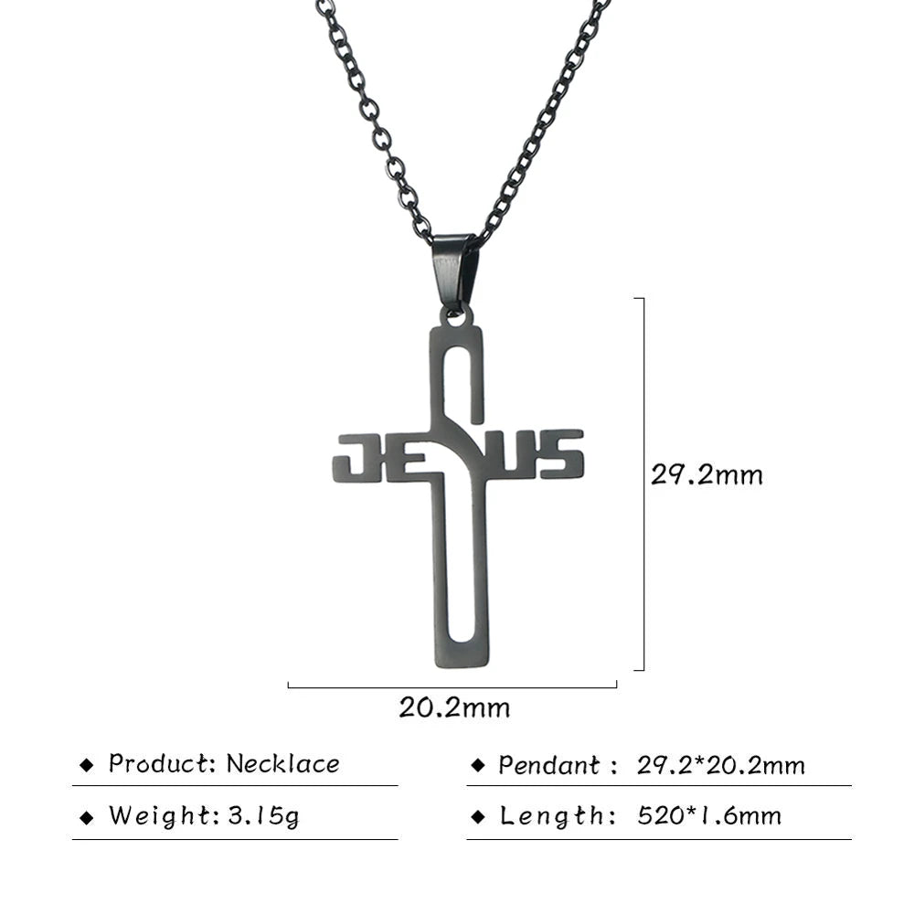 JESUS CROSS HOWLLOW NECKLACE