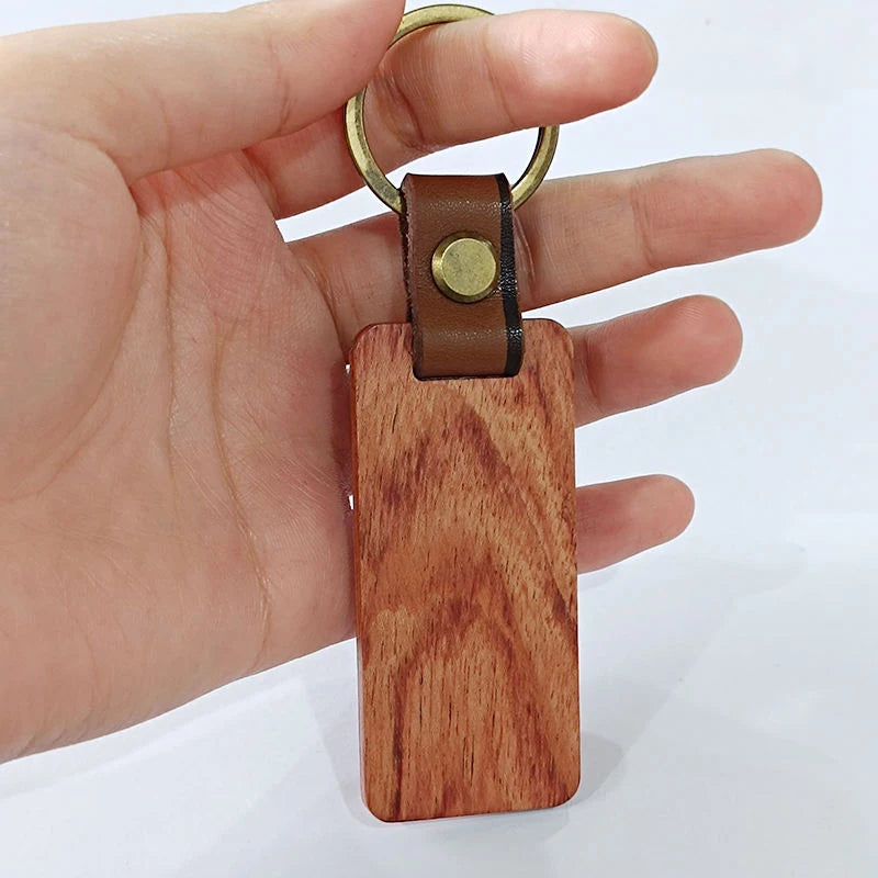 5PCS BLANK WOODEN KEYCHAINS