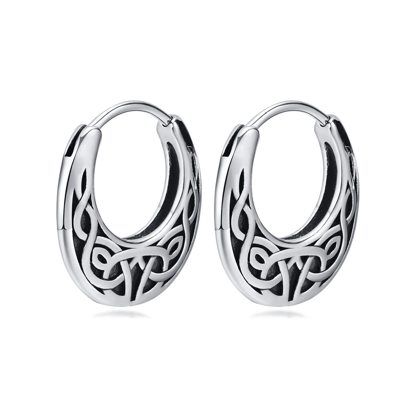 STEEL THICK HOOP EARRINGS