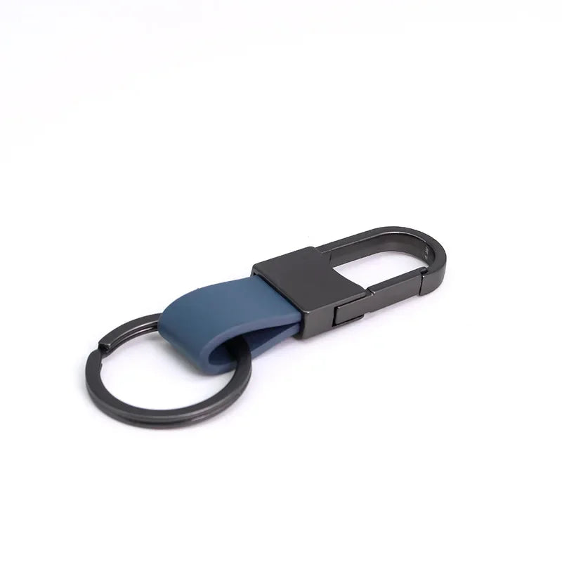 Black Leather Keyring Holder-Double Fancy