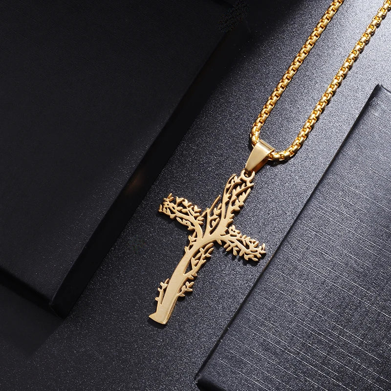 STEEL ORTHODOX CROSS NECKLACE